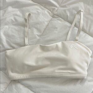 Oner Active Cream Bandeau Bralette with Adjustable Straps